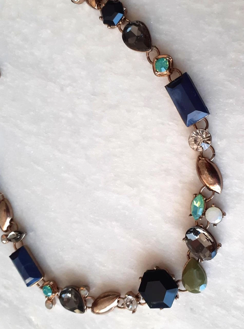 Vintage necklace large colored stones and strass – photo 3